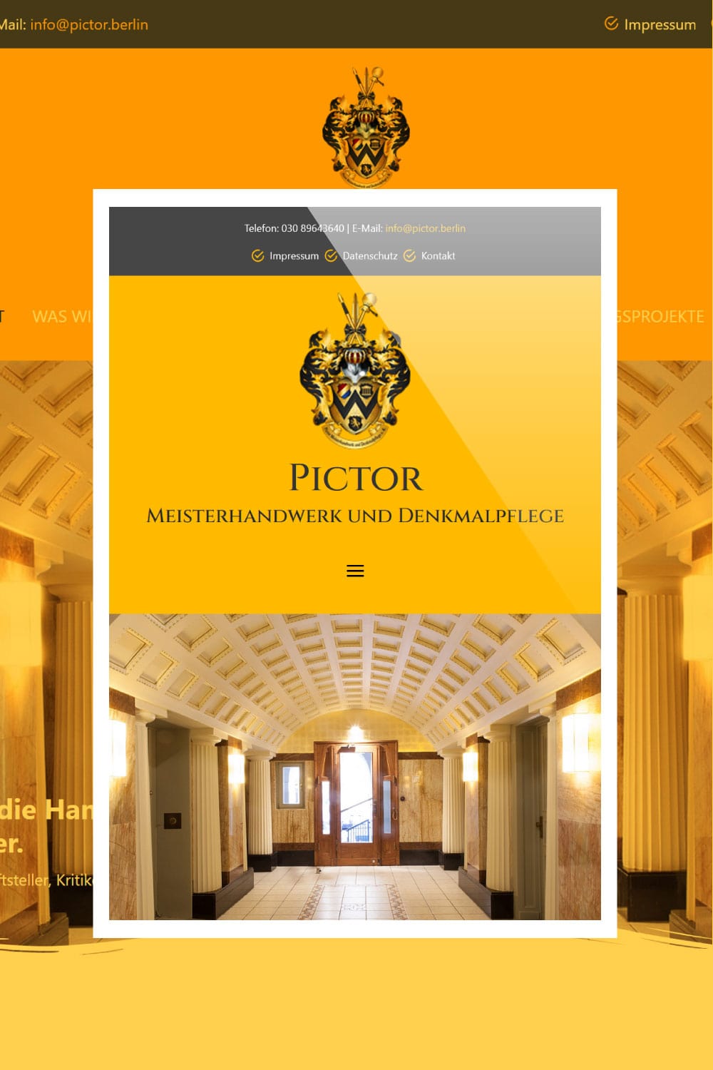 Pictor-Denkmalpflege-Webseite